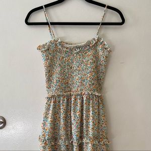 Jessica Simpson Smocked Spaghetti Strap Floral Dress